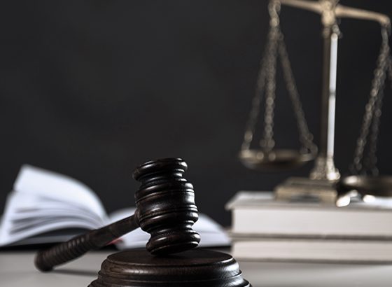 Gavel in lawyers office