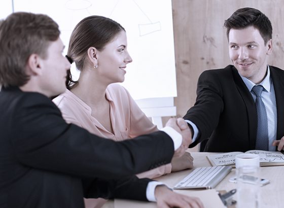 Couple meeting with lawyer